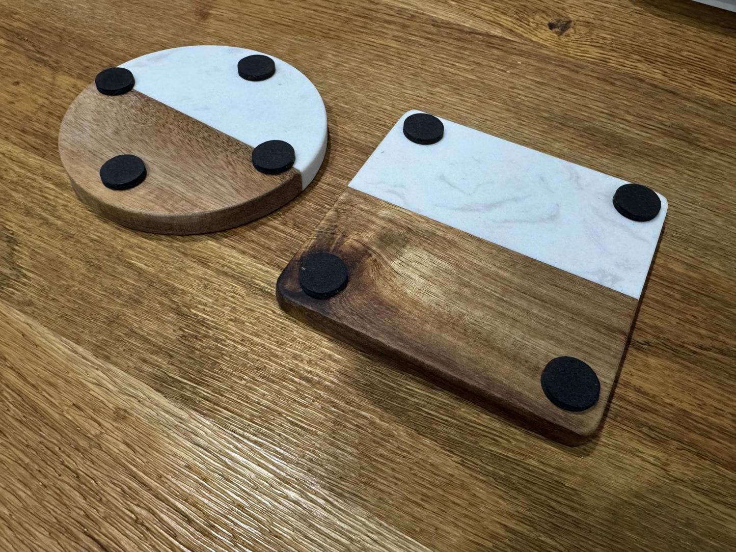 Personalised Marble and Wood Coasters