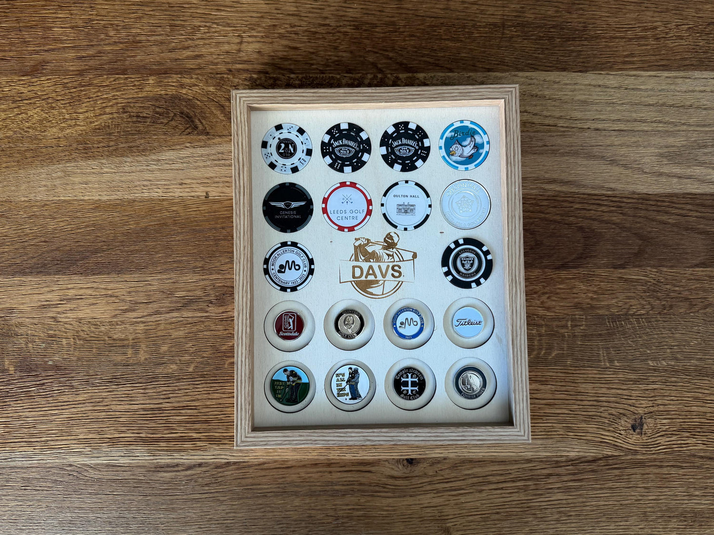 Personalised Poker Chip Golf Ball Marker Display Case