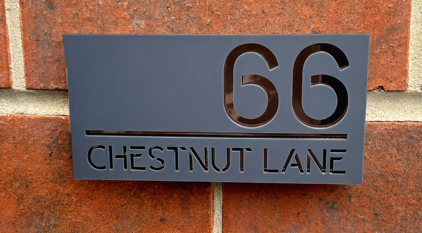 Laser Cut House Number Sign
