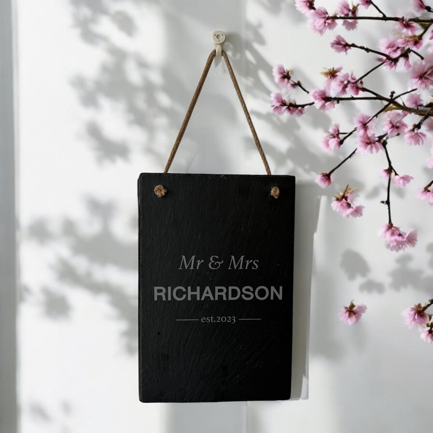 Personalised Engraved Hanging Slate Sign