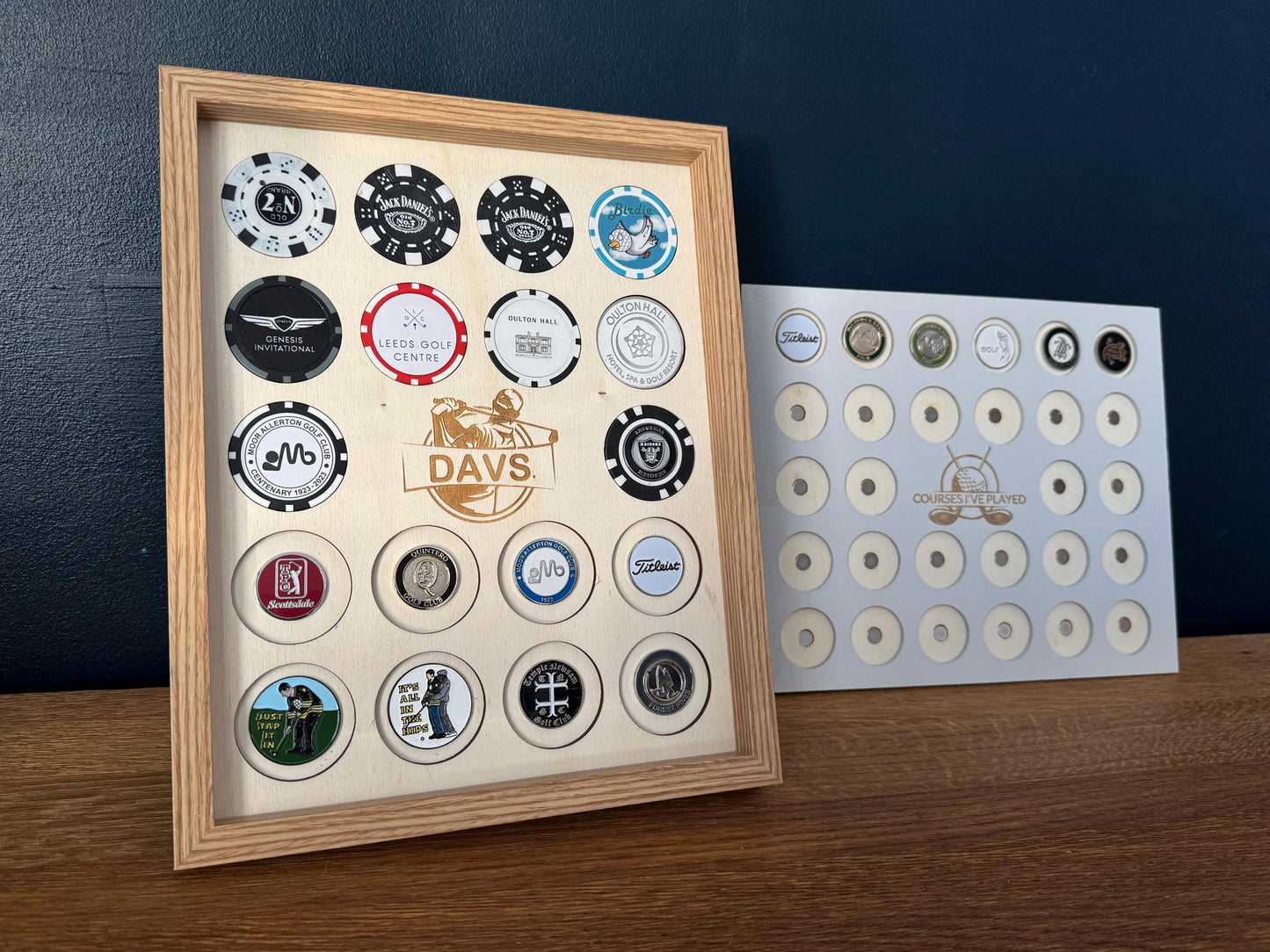 Personalised Poker Chip Golf Ball Marker Display Case