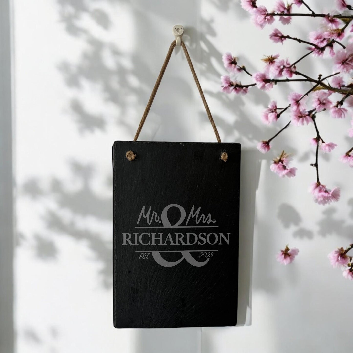 Personalised Engraved Hanging Slate Sign