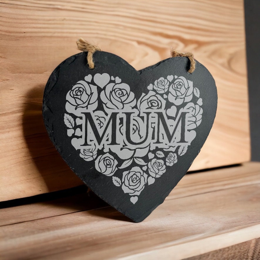 Personalised Heart Hanging Slate Sign