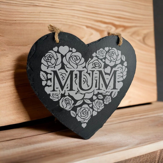 Personalised Heart Hanging Slate Sign