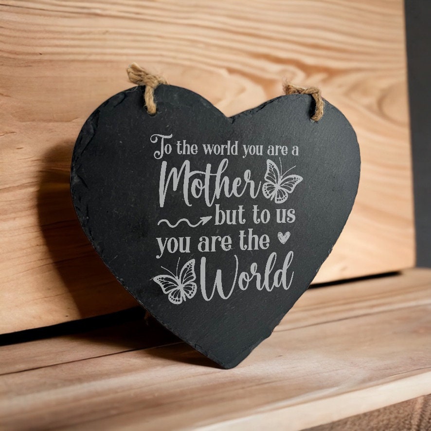 Personalised Heart Hanging Slate Sign