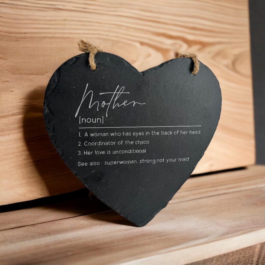 Personalised Heart Hanging Slate Sign