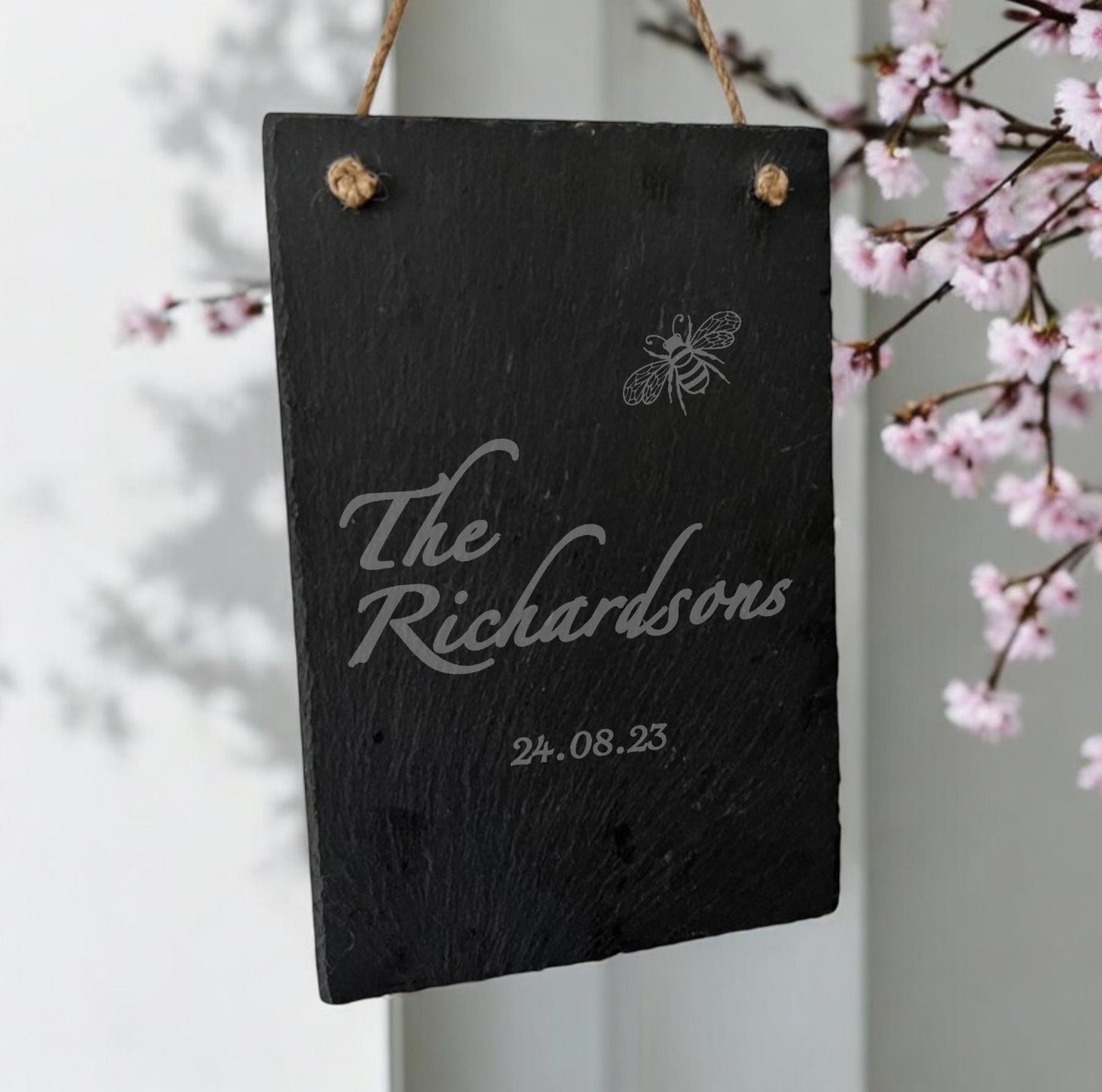 Personalised Engraved Hanging Slate Sign