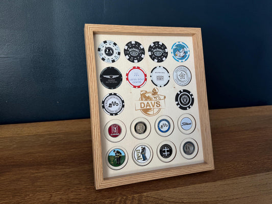 Personalised Poker Chip Golf Ball Marker Display Case